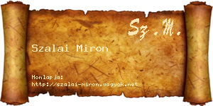 Szalai Miron névjegykártya