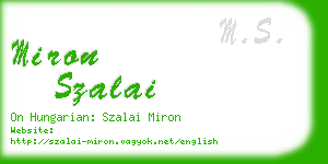 miron szalai business card